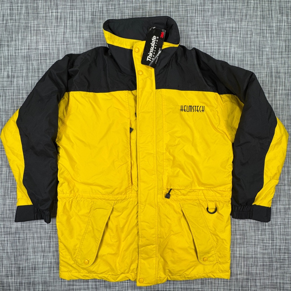 WearGuard Mens Thinsulate Insulated Parka Medium Yellow Black Nylon Work Coat